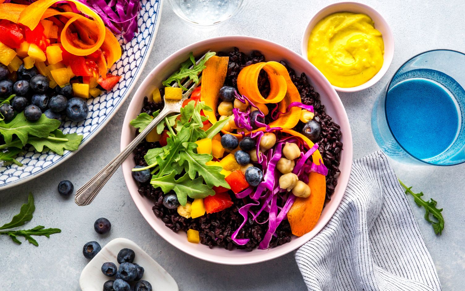 Eat the Rainbow Salad With Lemon Tahini Dressing