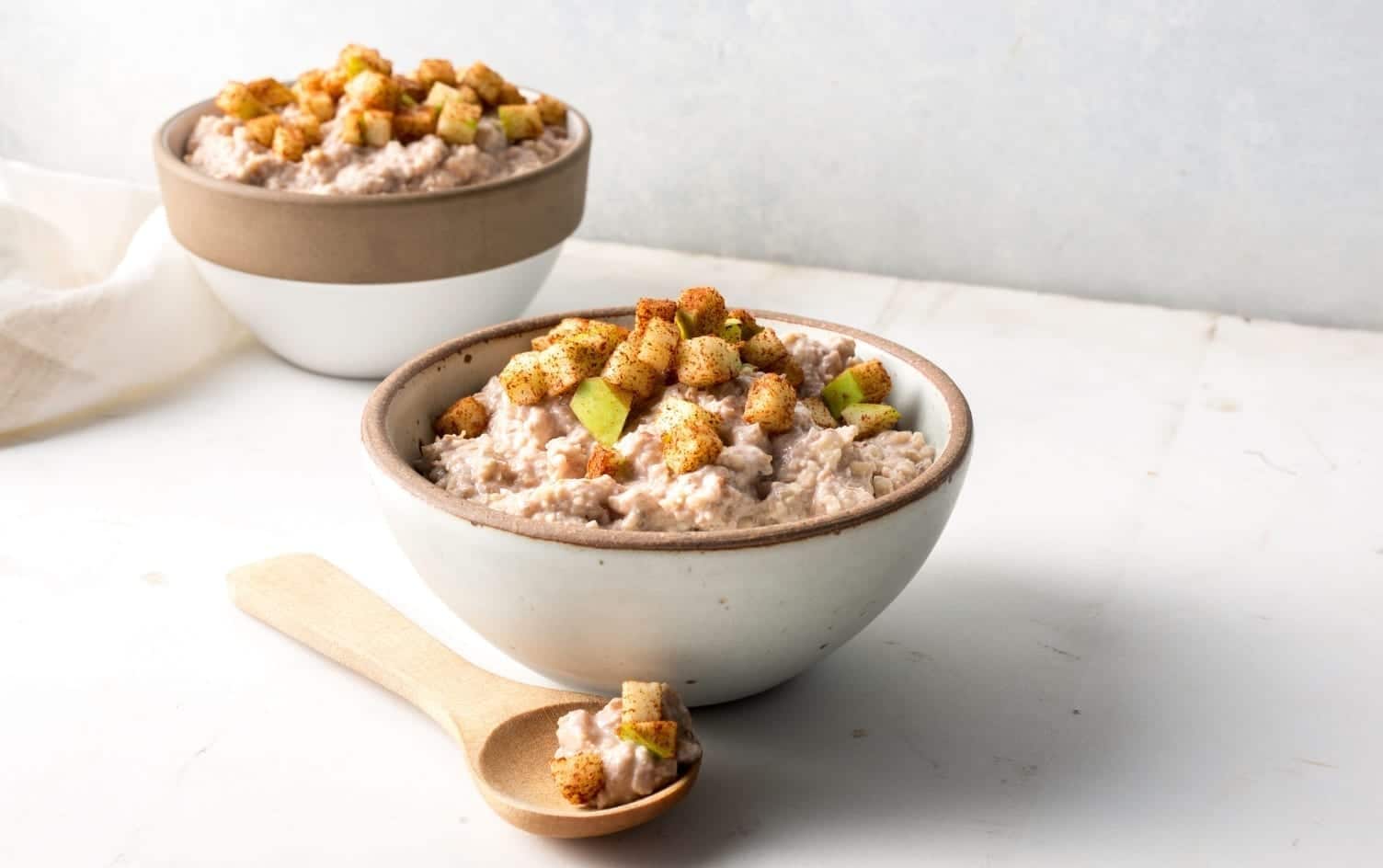 Soaked Walnut-Cashew Porridge with Cinnamon Apples
