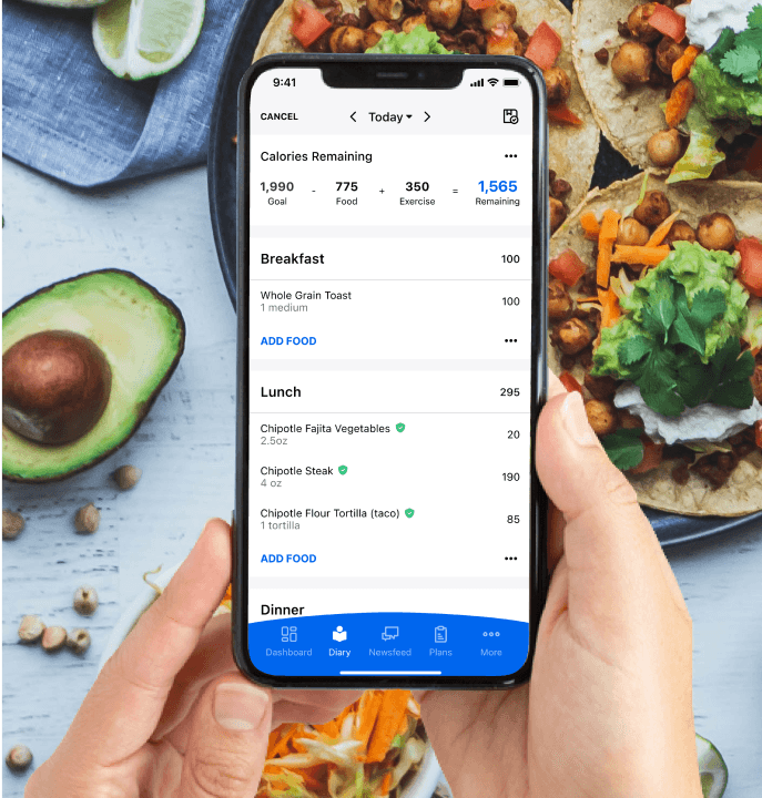 A user logging tacos for lunch.